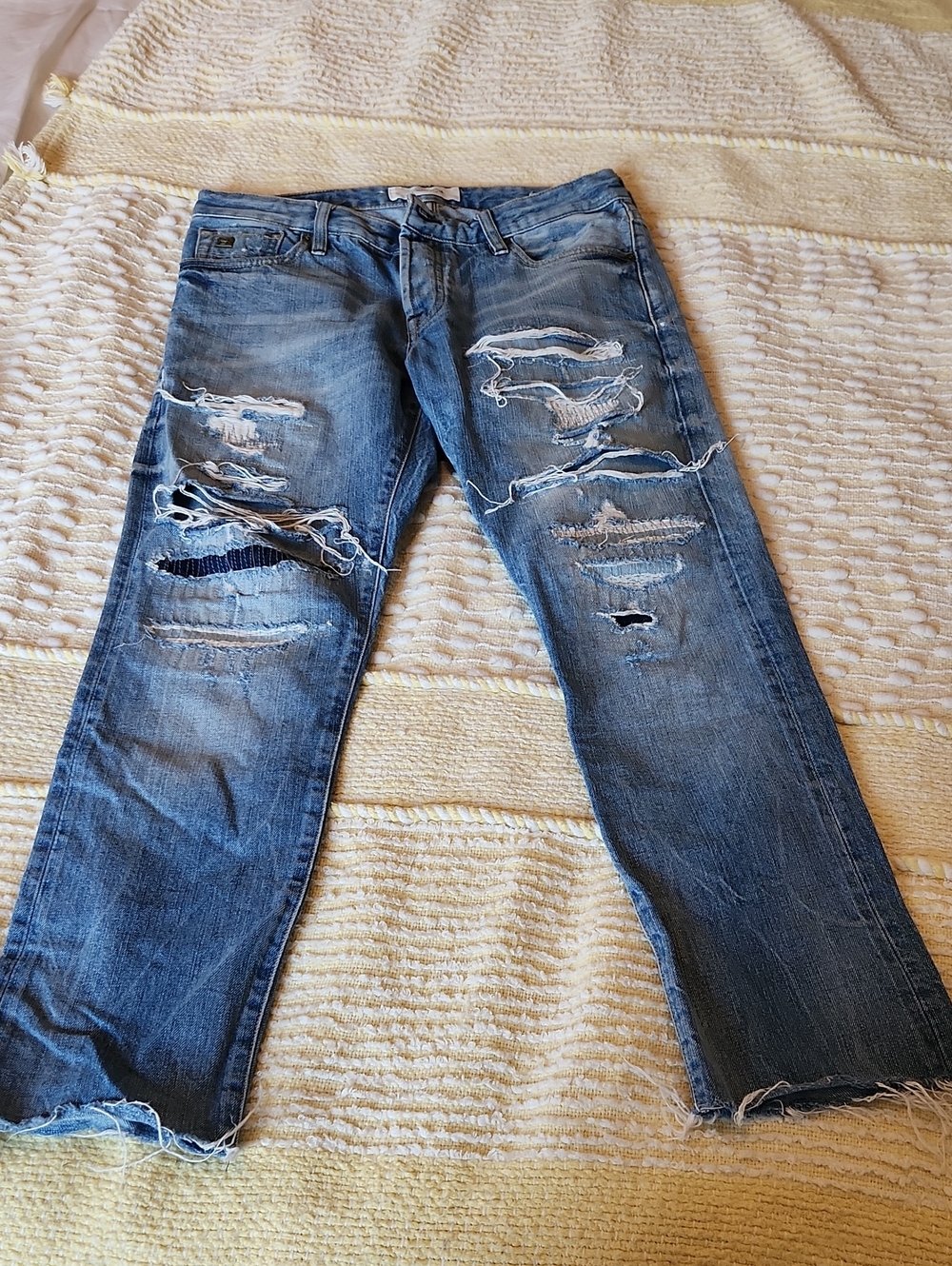 Scotch & Soda Distressed Blue Straight Jeans